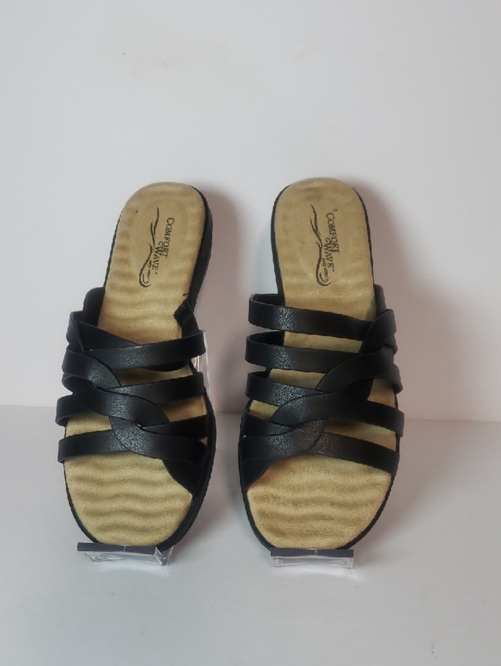 Comfort Wave by Easy Street "Sheri" Black, Slide Sandal, Size 6.5W. NIB